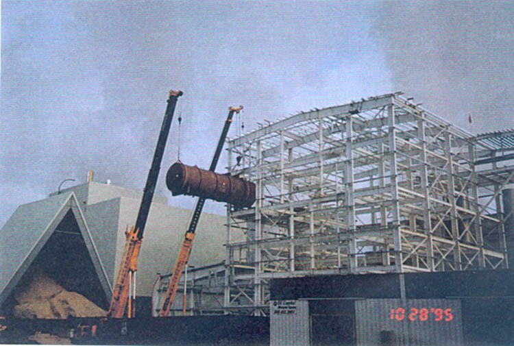 Finlay cogeneration · historical boiler-construction photograph.